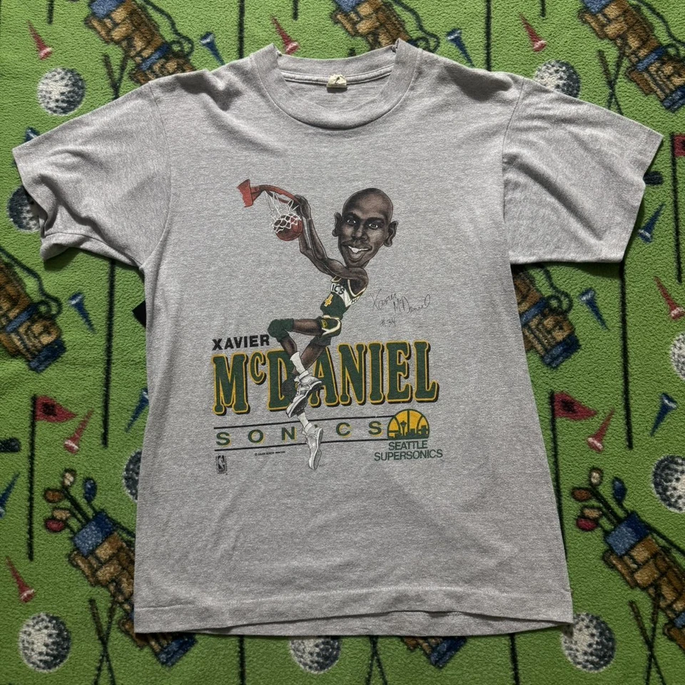 Винтажная футболка 80-х NBA Seattle Supersonics Mcdaniel серая унисекс HN1856 - Изображение 1 из 1