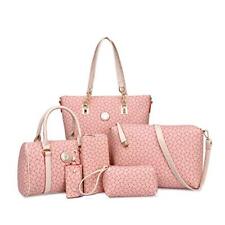 Women Handbag Set 6 Pcs PU Leather Tote Purse Set Multi-purpose Classic 