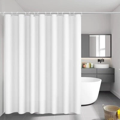 [180x200 - 240x200 cm] Tenda Impermeabile per Doccia Vasca a 16 Anelli - Bianco - Immagine 1 di 4