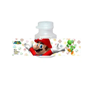 20 Super Mario 4" x 1" Burbuja Pegatina Etiqueta Bolsa Caja de golosinas Botín Fiesta Favor Yoshi - Imagen 1 de 1