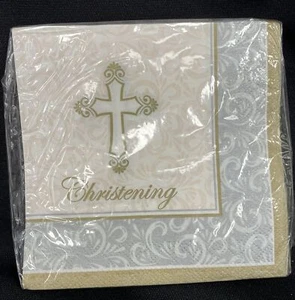 Divinity Christening Pattern16 3-Ply Beverage Napkins Baptism - Picture 1 of 2