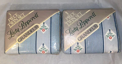 Vintage (2) Lady Pepperell Twin Sheet Sets 3 Piece Percale Super Soft No Iron - Image 1 of 4