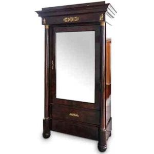 French Empire Antique Mahogany Armoire - Picture 1 of 6