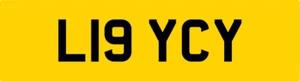 LUCY THEME PRIVATE CAR NUMBER PLATE LUCIE LACEY LUCYS NEAT OLD L REG L19 YCY - Picture 1 of 3