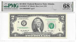 2013* $2 Atlanta Star FRN (F* Block) PMG 68 EPQ Superb Gem Uncirculated - Picture 1 of 12