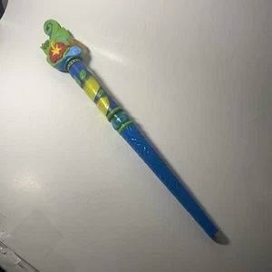 MagiQuest Magic Wizard Blue Green Leaves Wand and Floral Flower Topper Lights Up - Picture 1 of 4