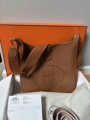 NWT  Hermes  Evelyn 33. Gold  Clemence Leather w/  Store Receipt 2024 - Image 1 of 4