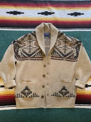 Vintage Pendleton Shawl Collar Cardigan Sweater, 100% Wool, Large - Image 1 of 4