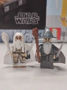 NEW Lord of the Rings Gandalf the White and Grey Custom Lego Minifigures - Picture 1 of 3