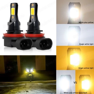 Faros antiniebla LED doble color amarillo blanco H11 para Mazda MX-5 Miata 2006-2014 Foto 1 de 4