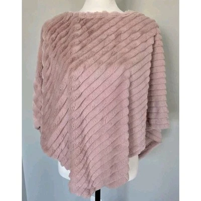 Poncho de piel sintética rosa capa lindo gótico Barbiecore Anthony Marc Nueva York talla S/M Foto 1 de 4