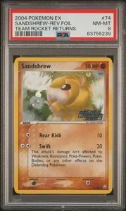 Sandshrew 74/109 Team Rocket Returns Reverse Holo Stamp - PSA 8 - Picture 1 of 2