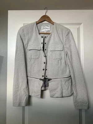 CAbi #205 Blazer Jacket Sz 6 Black & White Cotton Blend  - Image 1 of 2