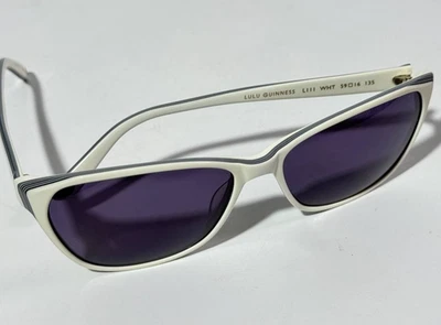 Gafas de sol Lulu Guinness L111 WHT - montura blanca, lentes moradas gafas de diseñador Foto 1 de 4