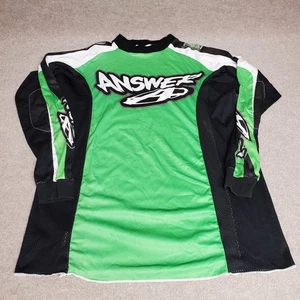 Vtg Answer Racing Motocross Jersey Men Large Green Long Sleeve 90s Made In USA - Picture 1 of 6