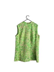 Vintage Retro 60s Mod Scooter Psychedelic Mini Dress (or) Long Top 12/14 VGC - Picture 1 of 12