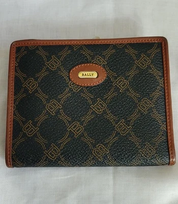 Cartera de cuero Bally plegable - Hecha en Italia 100% auténtica - Bolsillos para tarjetas y broches a presión Foto 1 de 4