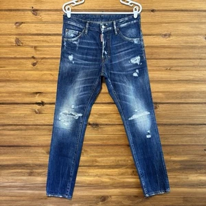 DSquared2 Cool Guy Jean 46 Blue Distressed US 32x32 Distressed Paint Splatter - Picture 1 of 11