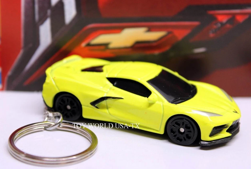 Custom Key Chain 2020 Chevy C8 Corvette Stingray yellow — 第 1/1 张图片