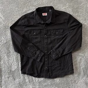 Sobrecamisa Wrangler Para Hombres Negra Denim Perla Botón a Presión Talla 2XL - Imagen 1 de 7