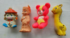 4 Vintage 70s Rubber Squeeze Toys Squeakers RubberToy Italy Indian Boy +3 More 
