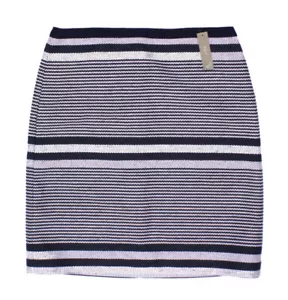  NWT - J.CREW Women's 'STRIPED' Blue/White PLUS SIZE STRAIGHT SKIRT - 12T - Picture 1 of 2