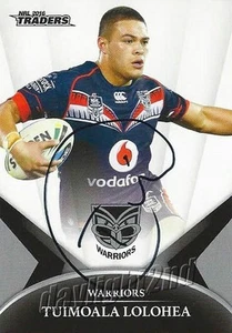 Signed 2016 NEW ZEALAND WARRIORS NRL Card TUIMOALA LOLOHEA - Picture 1 of 1