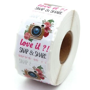 1.5 Inch Camera Retro Flower Stickers, Small Small Shop Stickers, Thank You S... - Picture 1 of 6