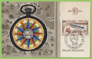 France 1964 Philatec Exhibition 1.00f on souvenir Maximum Card - Picture 1 of 2