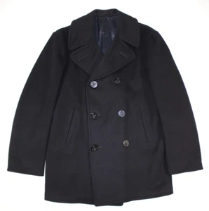 Vintage US Navy Pea Coat Men's 40 100% Wool Trenton Sportswear Blue - Picture 1 of 10