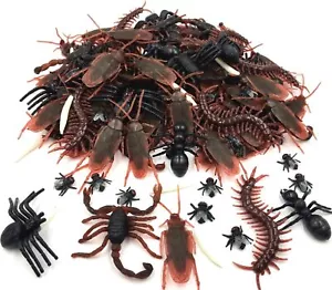 150pcs Realistic Bugs Plastic Fake Bug Trick Toys Insects Halloween Prank... - Picture 1 of 8