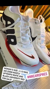 Size 4.5 - Nike Air Zoom Maxfly More Uptempo White University Red - Picture 1 of 1