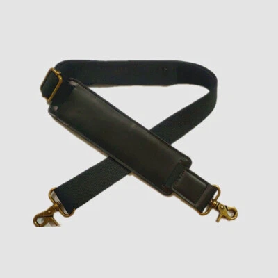 Vintage Shoulder Strap with Genuine Leather Pad Metal Hooks for Duffle Laptop - Image 1 of 4
