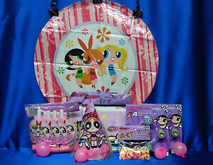 PowerPuff Girls Party Set # 23 Invite Tablecover Hat Blowout Balloon Card Plates