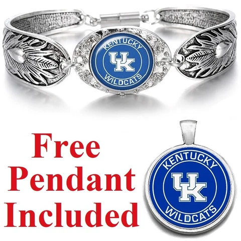 Kentucky Wildcats Women's Sterling Silver Bracelet College Football Gift D3 Cover
