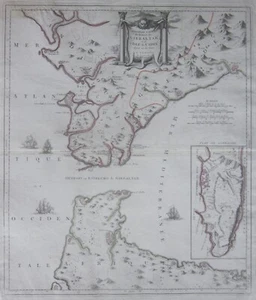 1784 DETROIT DE GIBRALTAR map Santini Gibilterra Cádiz Malaga Tangeri Tetouan - Foto 1 di 9