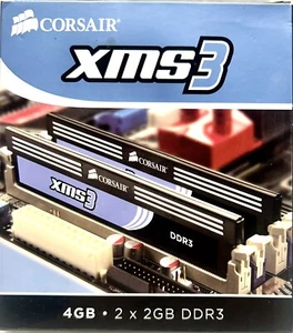 CORSAIR XMS3 4GB (2x2GB) DDR3-1333 PC3-10600 DIMM Desktop RAM TW3X4G1333C9A - Picture 1 of 4