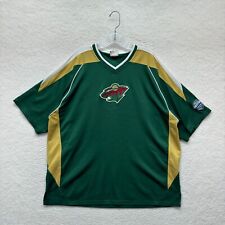 Vintage Minnesota Wild Jersey T-Shirt 2XL XXL NHL Majestic Logo Patch Green