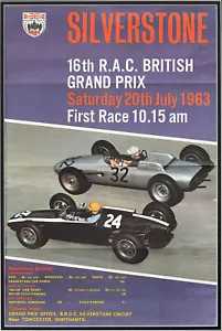Vintage British Grand Prix Silverstone 1963 Print Poster Wall Art Picture A4 + - Picture 1 of 4