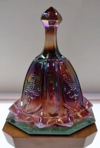 Fenton BELL Plum Opalescent IRIDIZED 9 Point GRAPES 6.5 inch  FREEusaSHP - Picture 1 of 3