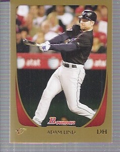 2011 Bowman Gold #180 Adam Lind