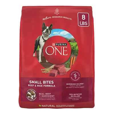 Comida seca alta en proteínas Purina ONE, fórmula de cordero y arroz sin granos, bolsa de 8 lb Foto 1 de 4