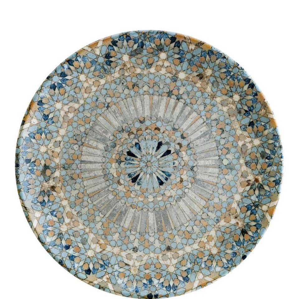 Bonna Luca Mosaic Gourmet Blau 6x Speiseteller Essteller Teller flach rund 27cm - Bild 1 von 4