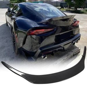 DRY CARBON Rear Trunk Spoiler Boot Wing Lip For Toyota Supra GR A90 A91 2020UP - Picture 1 of 14