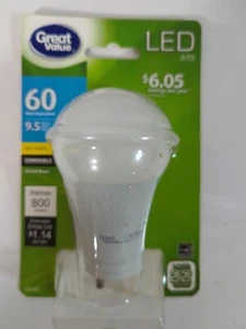 LED Bulb A19, GU24 Base 60W-Replacement, Soft White Dimmable insert - Picture 1 of 4