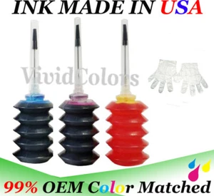 3x30ml CMY Refill ink HP 67 67XL DeskJet 1255 2755 2752 2732 4155 4152 4140 SP - Picture 1 of 4
