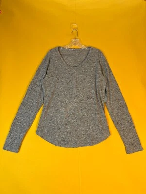 Sweet Romeo Henley Knit Top Sweater Grey Womens 2X Plus Long Sleeve Pullover NWT - Image 1 of 4
