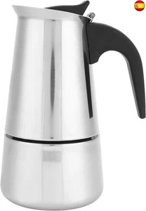 Wakects Moka - de café (4 tazas, 200 ml, acero inoxidable, plateado, compatible  - Imagen 1 de 9