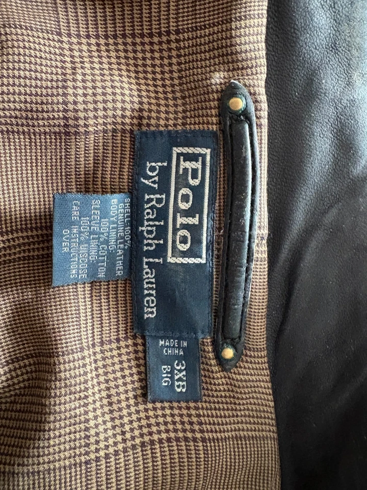 Ralph Lauren Polo Chaqueta de Cuero 3XL Big Bison Marrón Foto 1 de 4