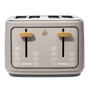 4-Scheiben-Toaster mit Touch-aktiviertem Display, Steinpilz Taupe von Drew Barrymore - Bild 1 von 12